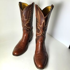 Rios of Mercedes Women's Handmade Cowboy Boots Color Brown Teju Lizard Size 12 A